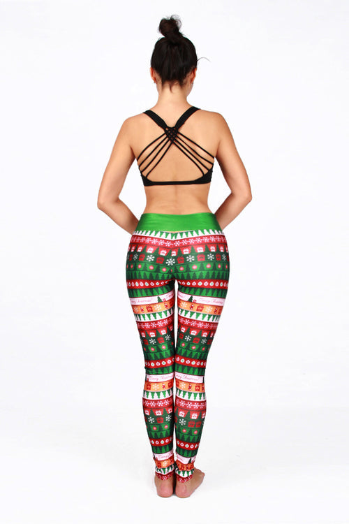 Christmas Light Print Yoga Pants