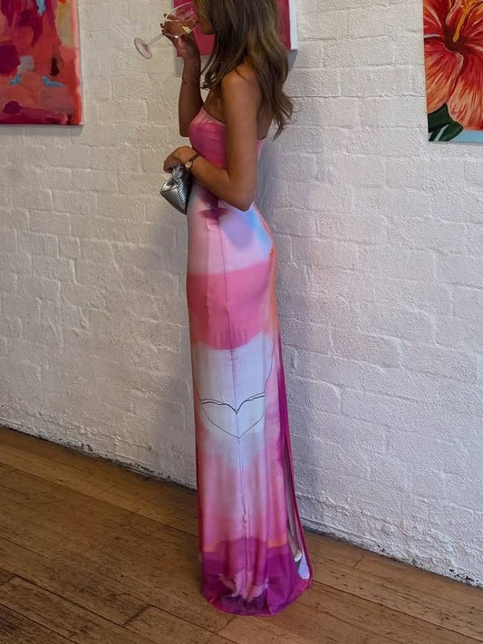Unique Printed Tube Top Dress
