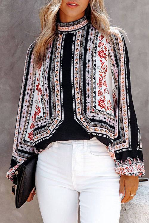 Vacay Dreams Floral Print Smocked Top - 2 Colors Black