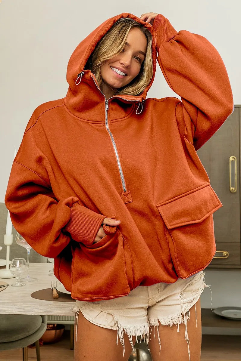 Chill Factor Vintage Rust Hoodie