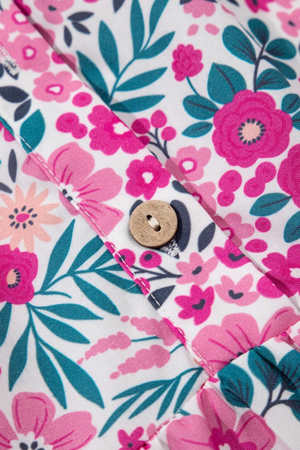 Beautiful Floral Sleeve Mini Shirt Dress