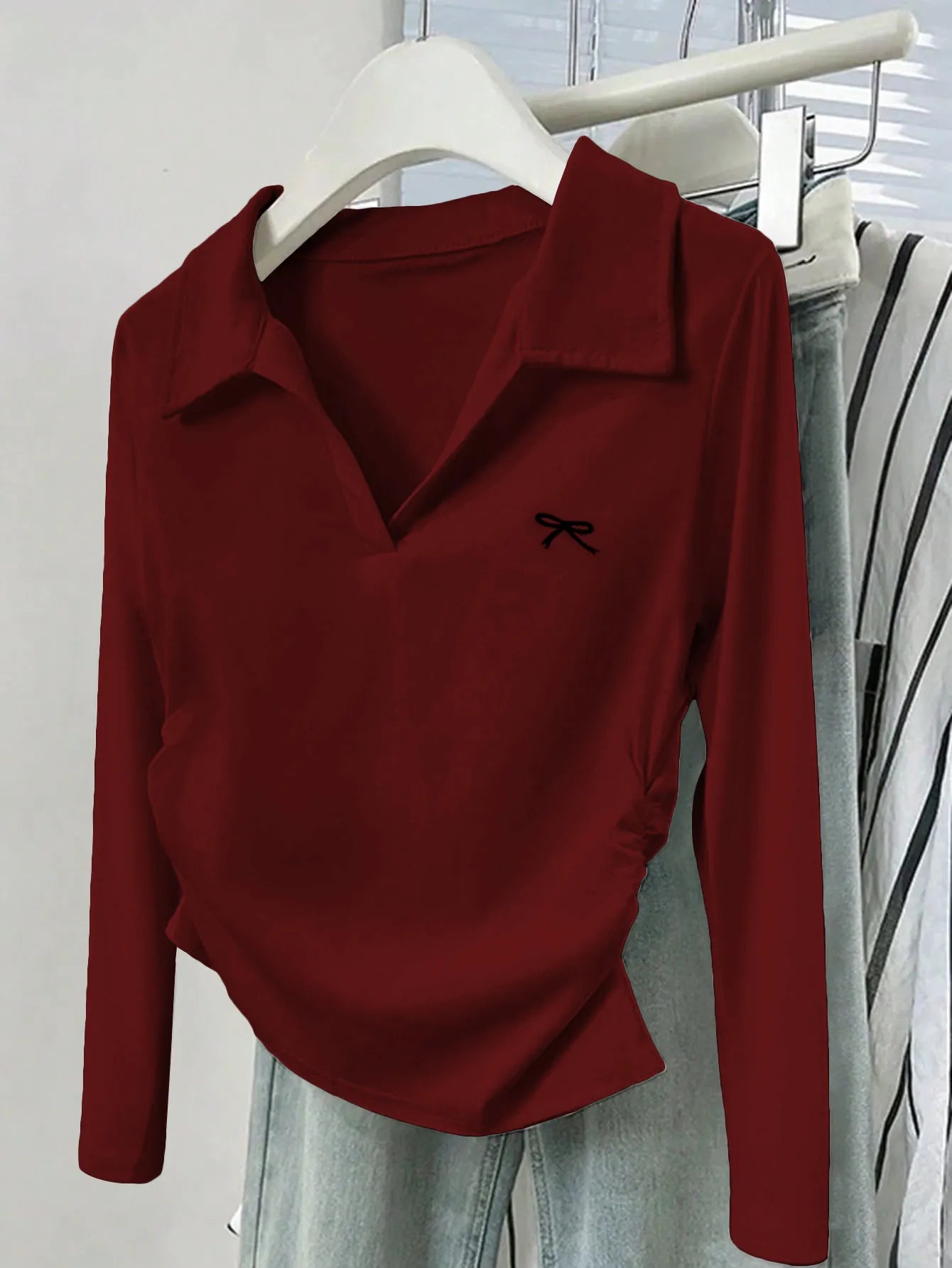 Modern Johnny Collar Long Sleeve Shirt