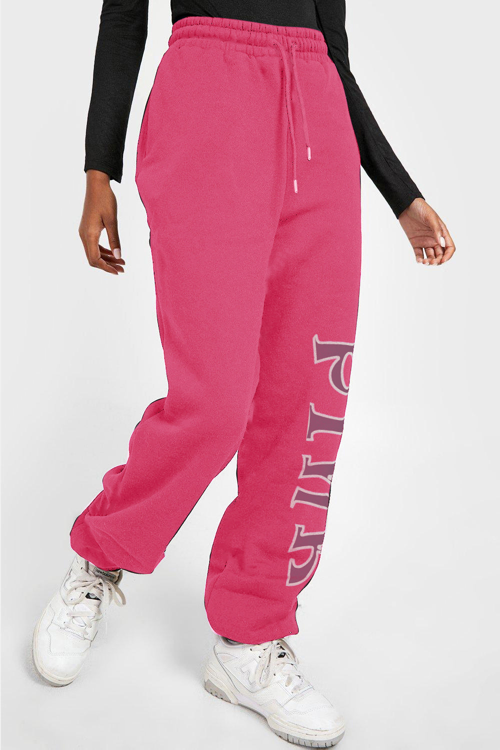 Simply Love Sweatpants – Pink Graphic, Full Size Fit