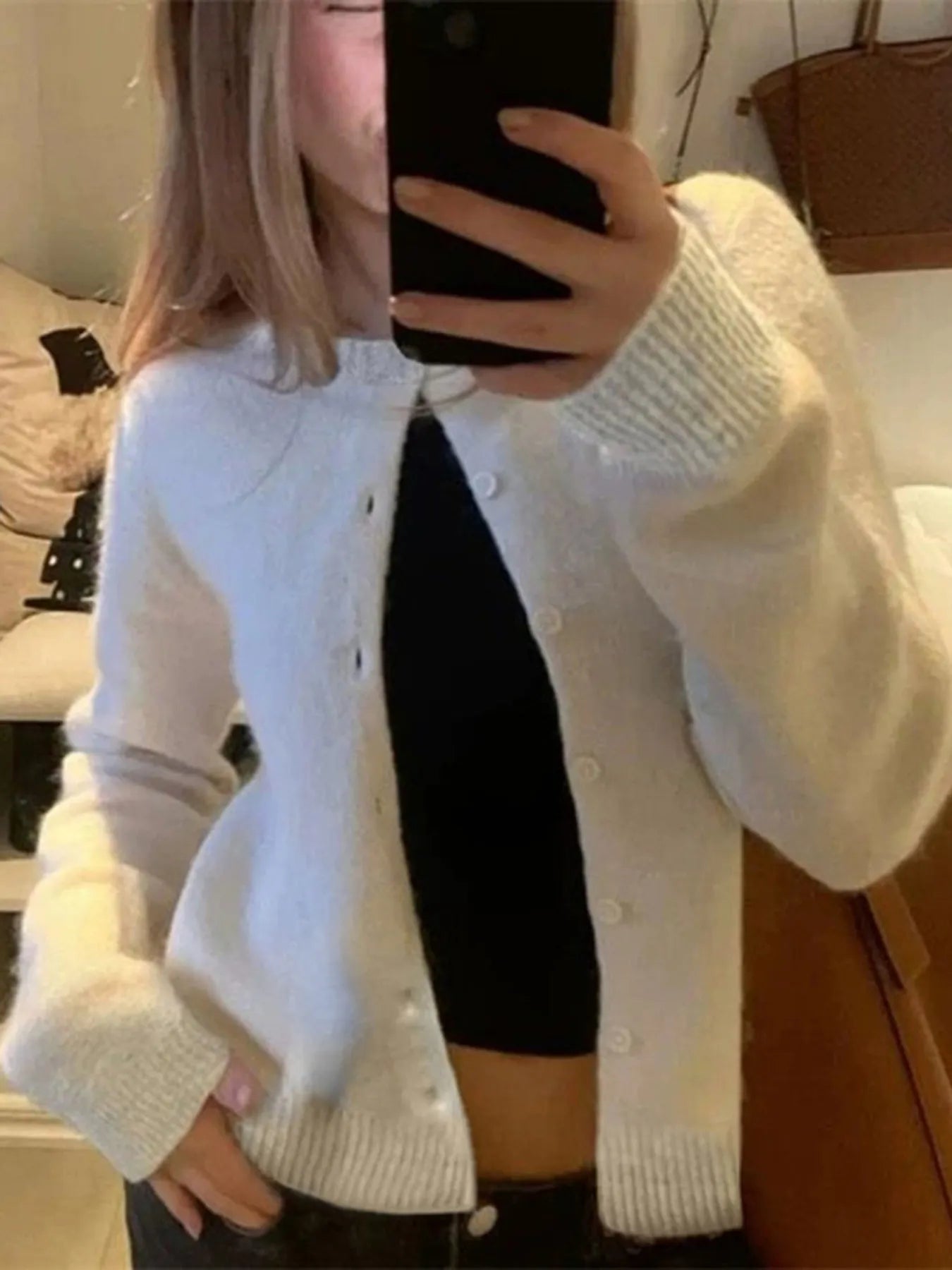 Button-Up Long Sleeve Cardigan – Classic & Cozy