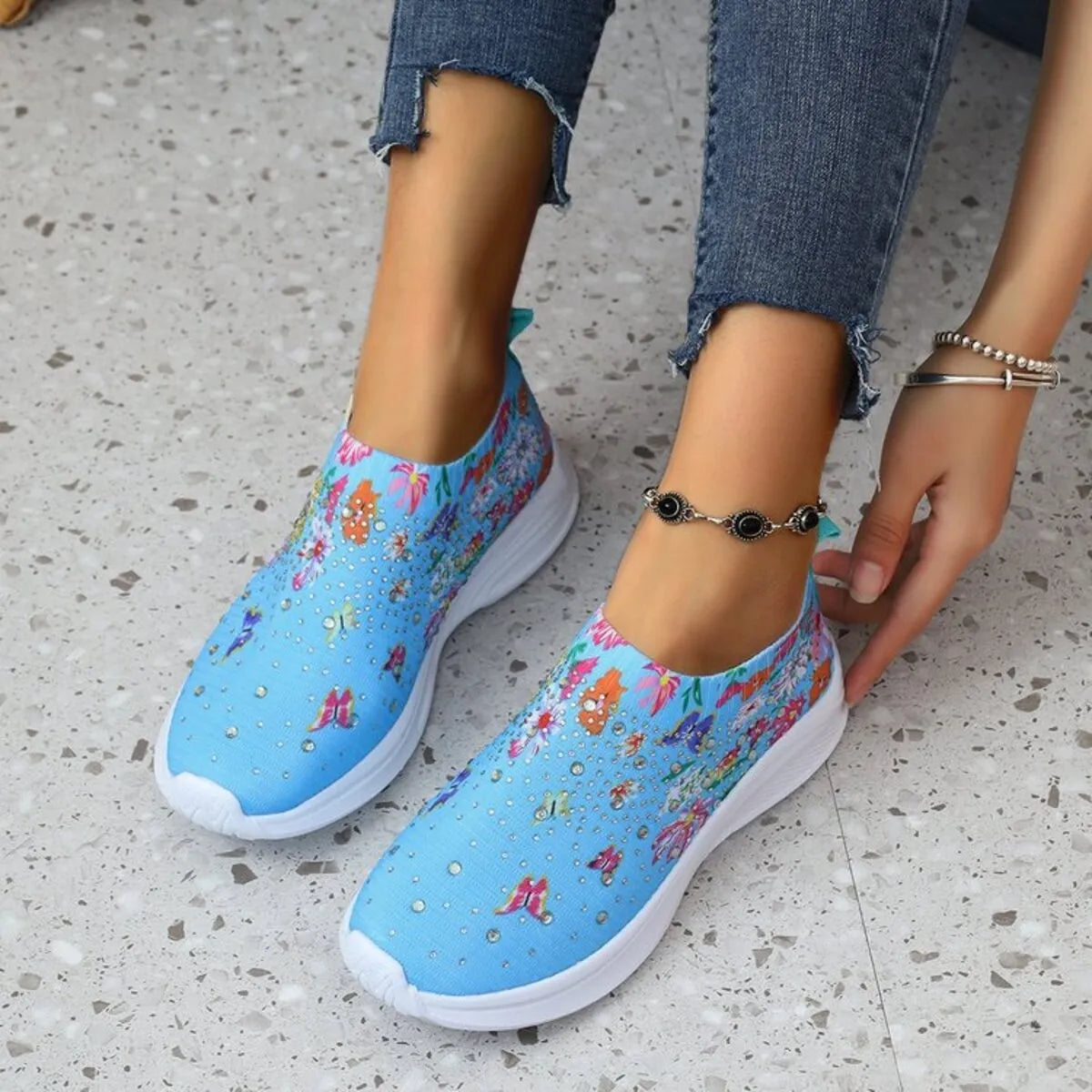 Glitz & Petals Floral Sneakers