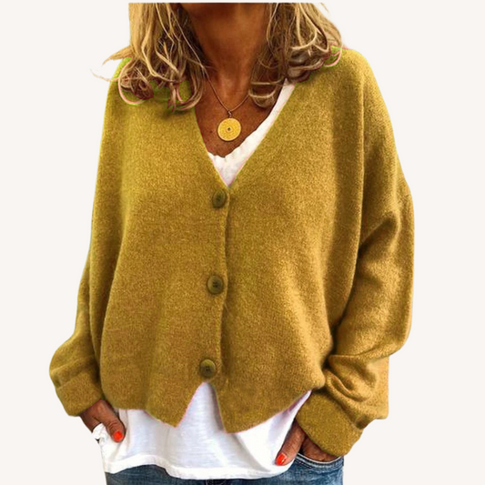 Brenda | Knitted Cardigan Yellow
