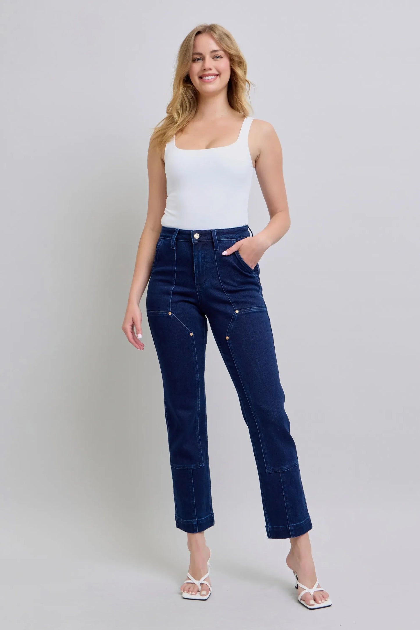Curvy Fit Workwear Knee Patch Jeans