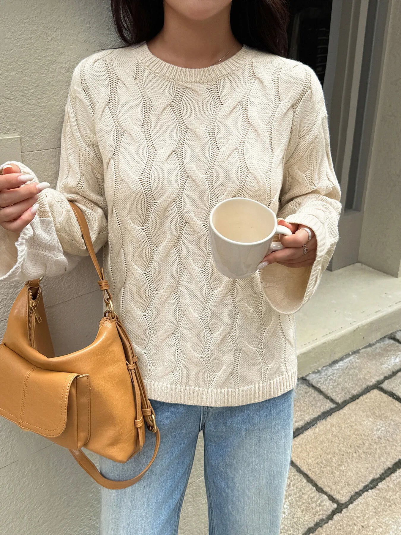 Cable Knit Sweater – Long Sleeve, Timeless Style