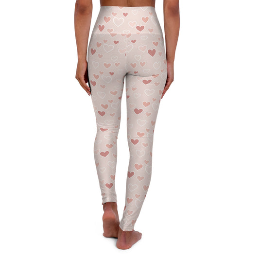 Soft-Hearted High Waisted Yoga Leggings — Swageye Valentine's Heart Design