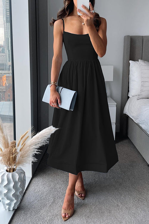 Martina™ | Elegant Midi with Straps Black (Almost sold out)