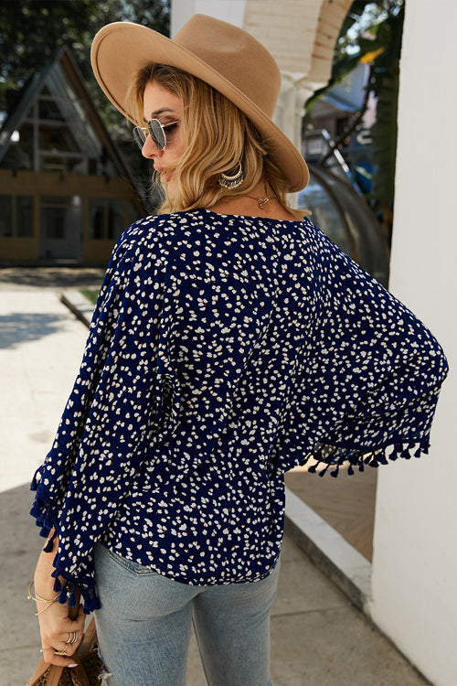 Sunshine Soul Printed Tassel Button-Up Top - 3 Colors