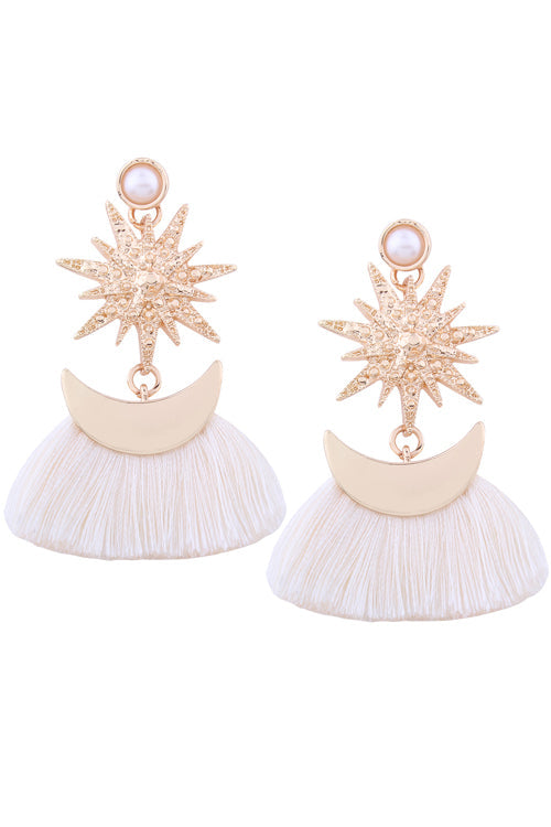 Tassel Crescent Shining Earrings