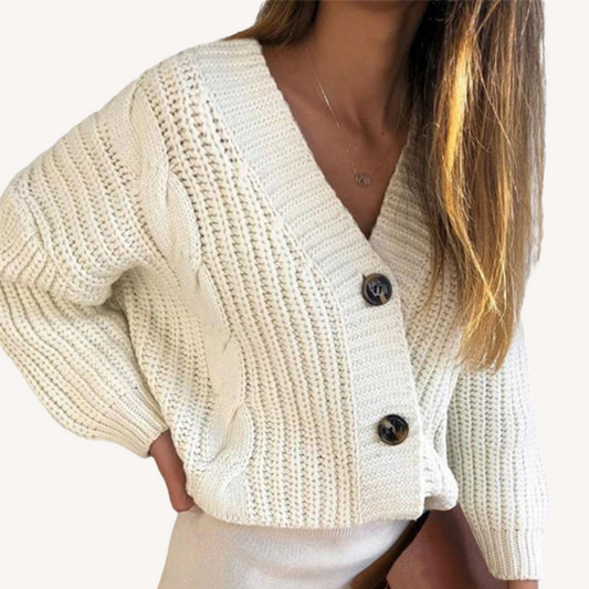 Saidy | Chunky Knit Cardigan Beige
