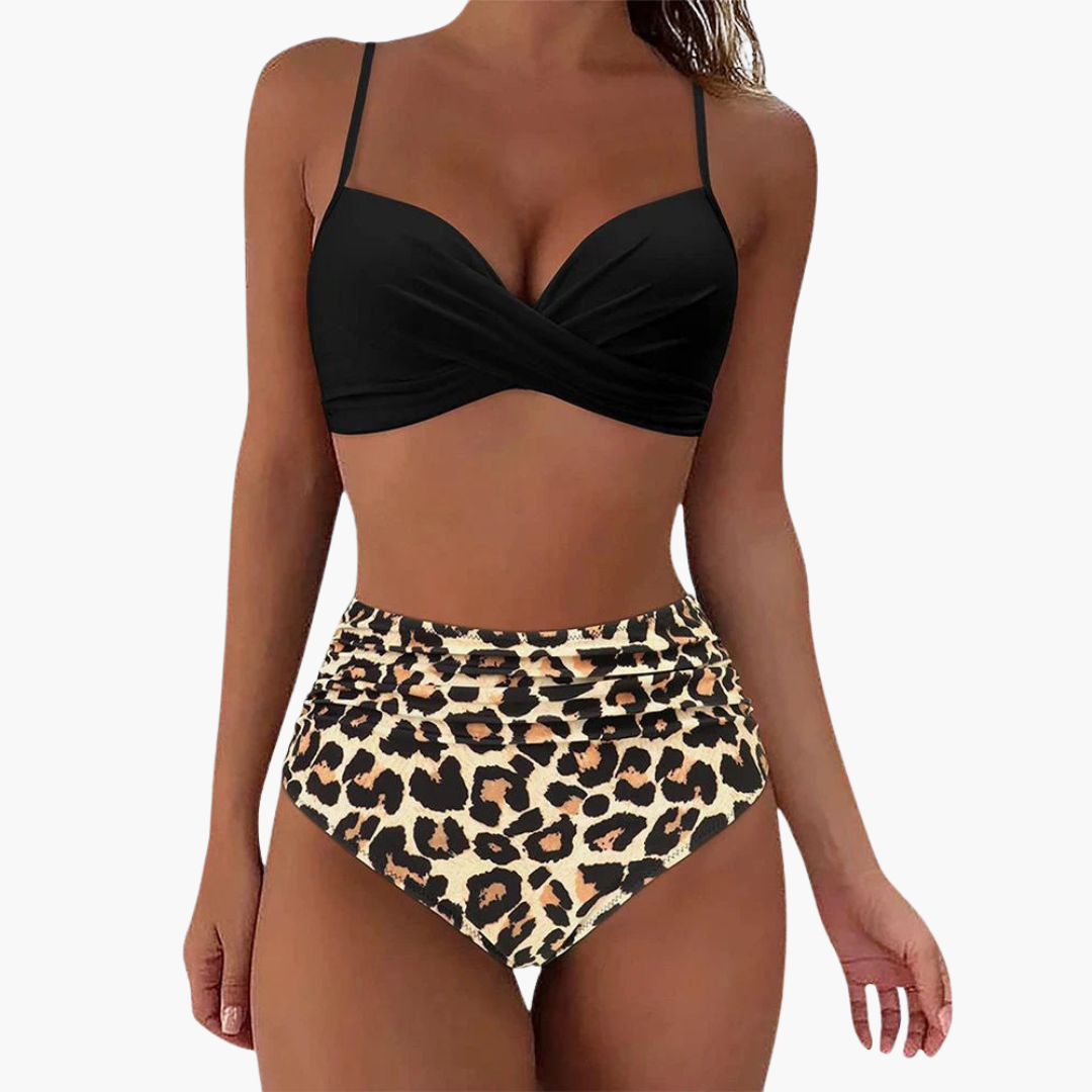 Bandeau Bikini Set - Women's Strapless Two-Piece Swimwear