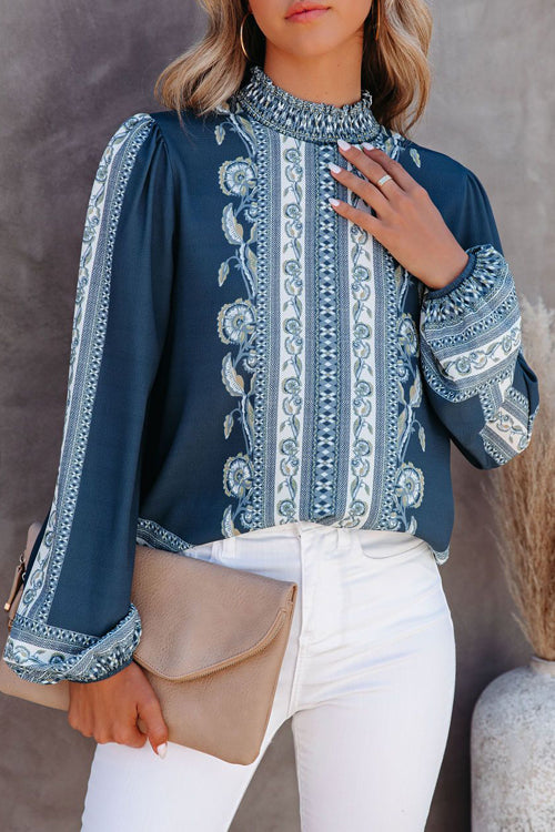 Sorry I'm a Lady Floral Print Top - 3 Colors Blue