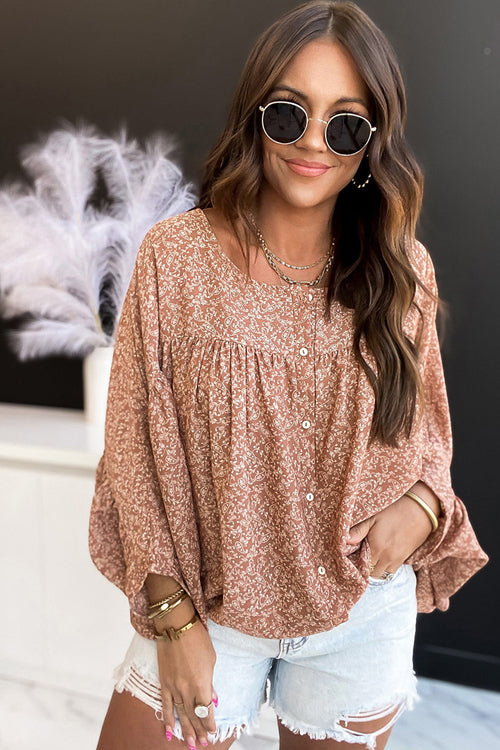 Win You Over Printed Long Sleeve Top - 2 Colors Orange