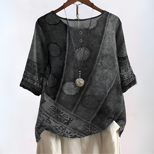 Gaia™ | Women’s Soft and Flattering Bohemian Blouse Gray