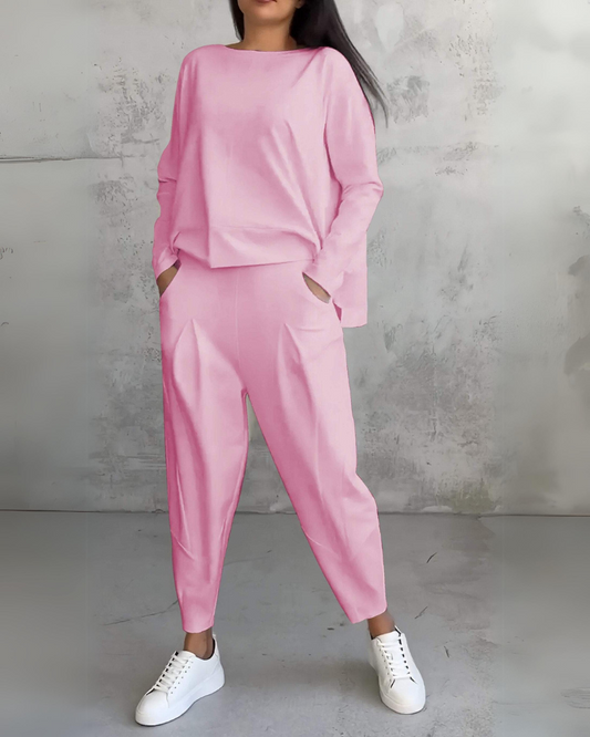 Celinda | Women’s Chic Two-Piece Set Pink