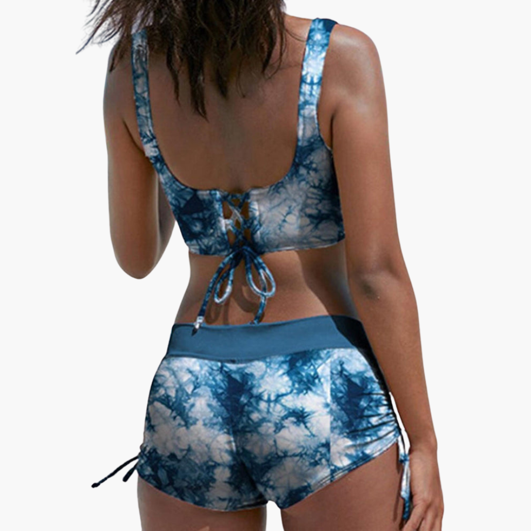 Twist Bikini Top & Shorts - Women's Two-Piece Swimwear Set