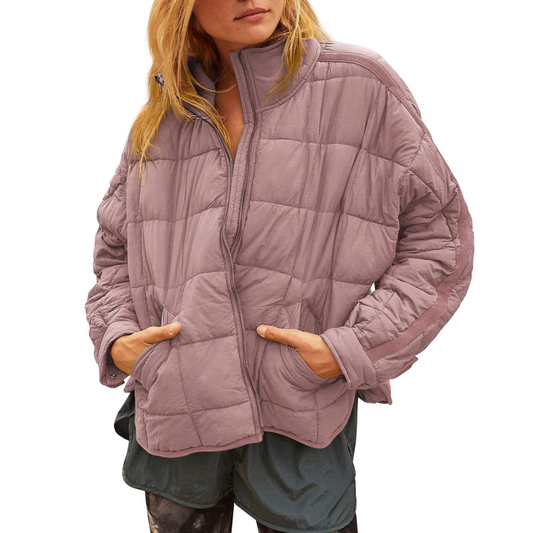 APRIL™ – Lightweight Compact Zip Puffer Jacket Pink