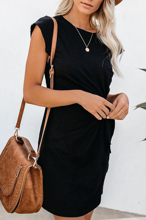 Love and Joy Short Sleeve Shift Mini Dress - 2 Colors Black