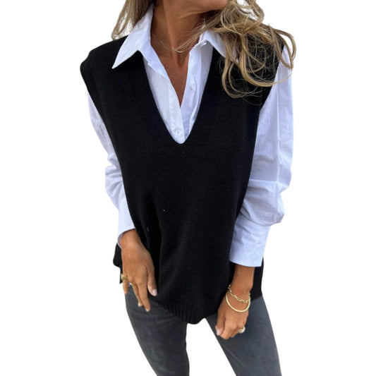 NUSA - Knit Sweater Vest Black