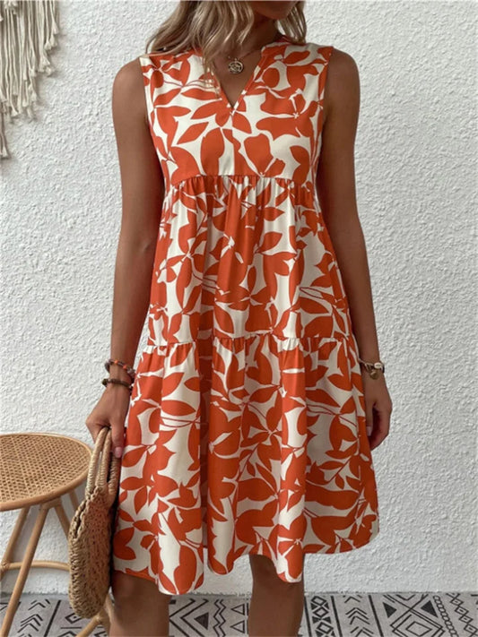 Tasha | Blooming Flowy Dress Orange