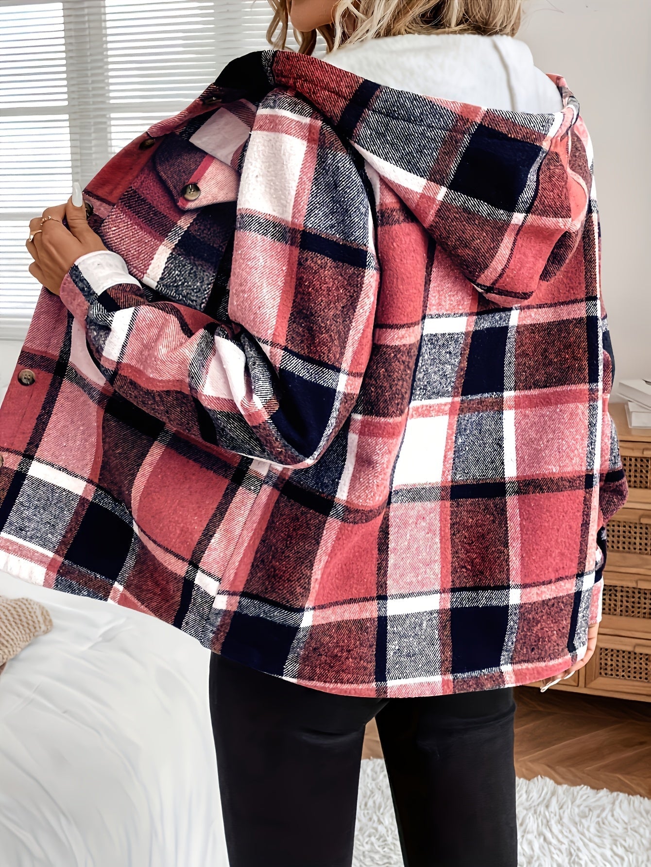 Maddie™ – Fleece-Lined Plaid Jacket