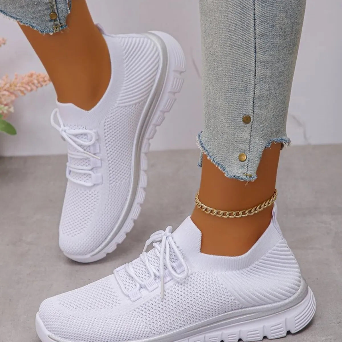 Women’s Breathable Mesh Lace Up Athletic Sneakers – Lightweight Running & Training Shoes