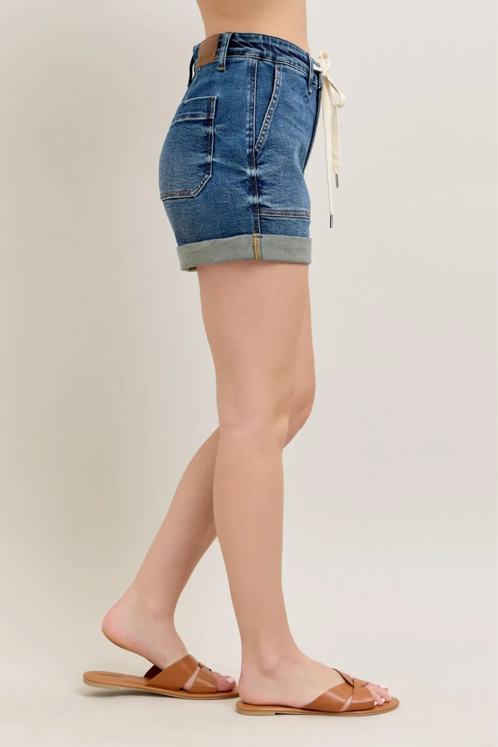 Plus Size High Rise Denim Shorts