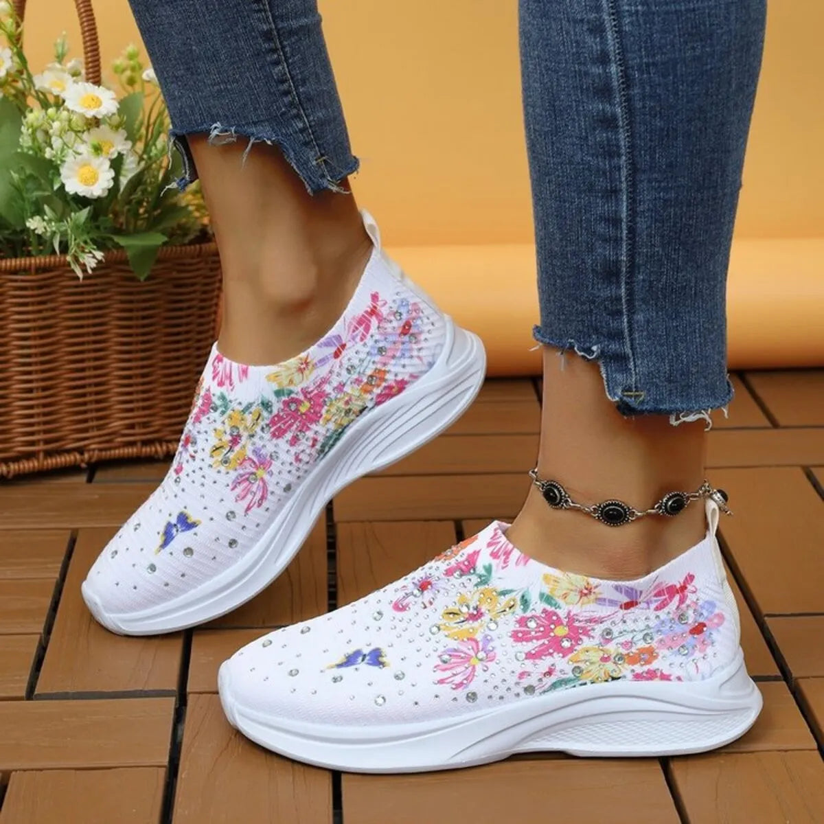 Glitz & Petals Floral Sneakers