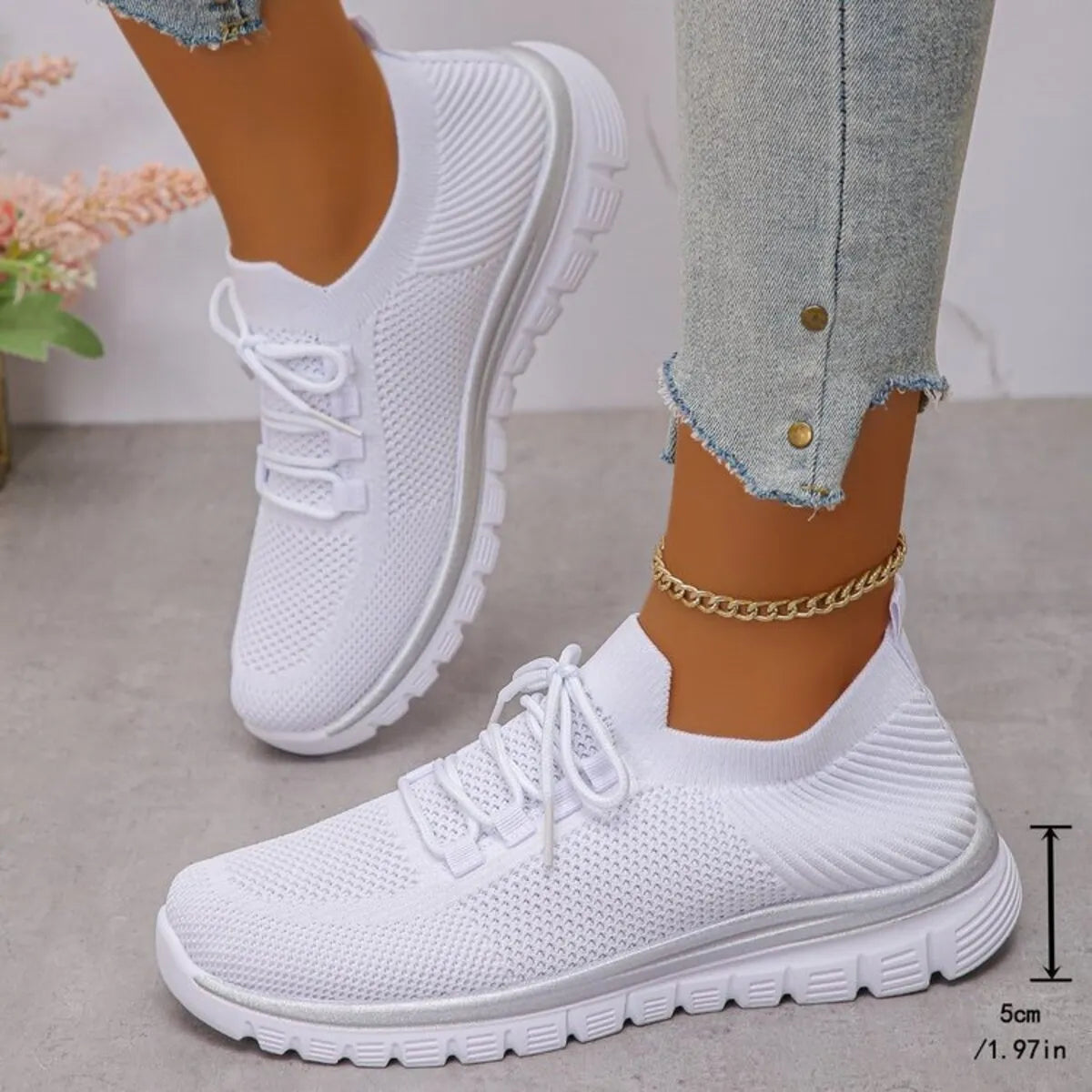 Women’s Breathable Mesh Lace Up Athletic Sneakers – Lightweight Running & Training Shoes