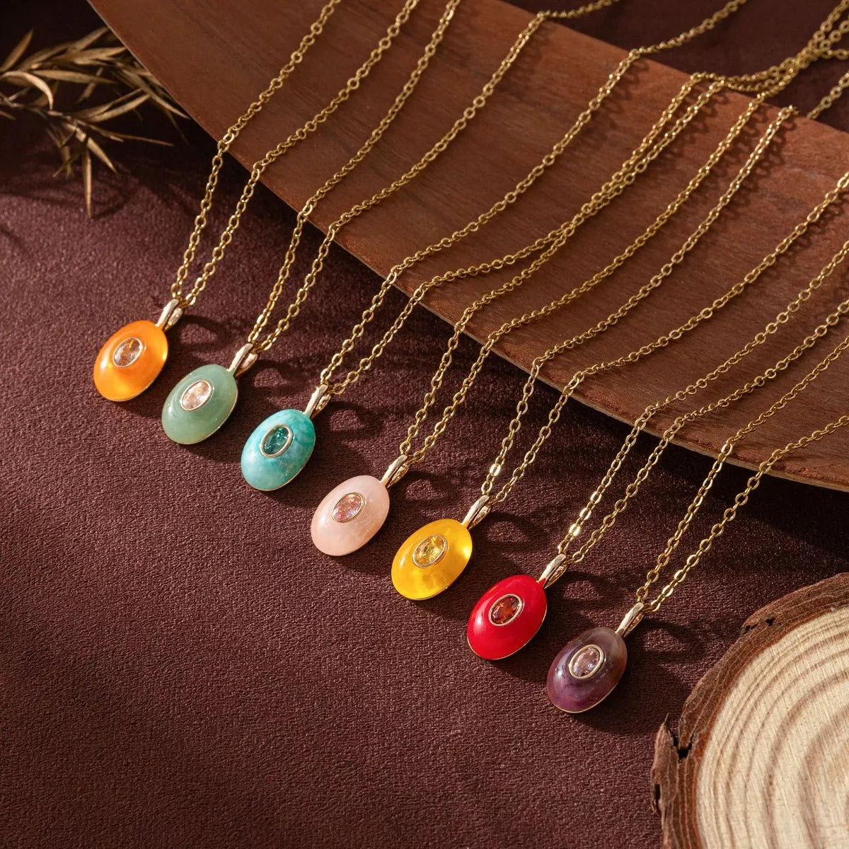 Natural Stone Pendant Necklace – Handmade Boho Jewelry for Women