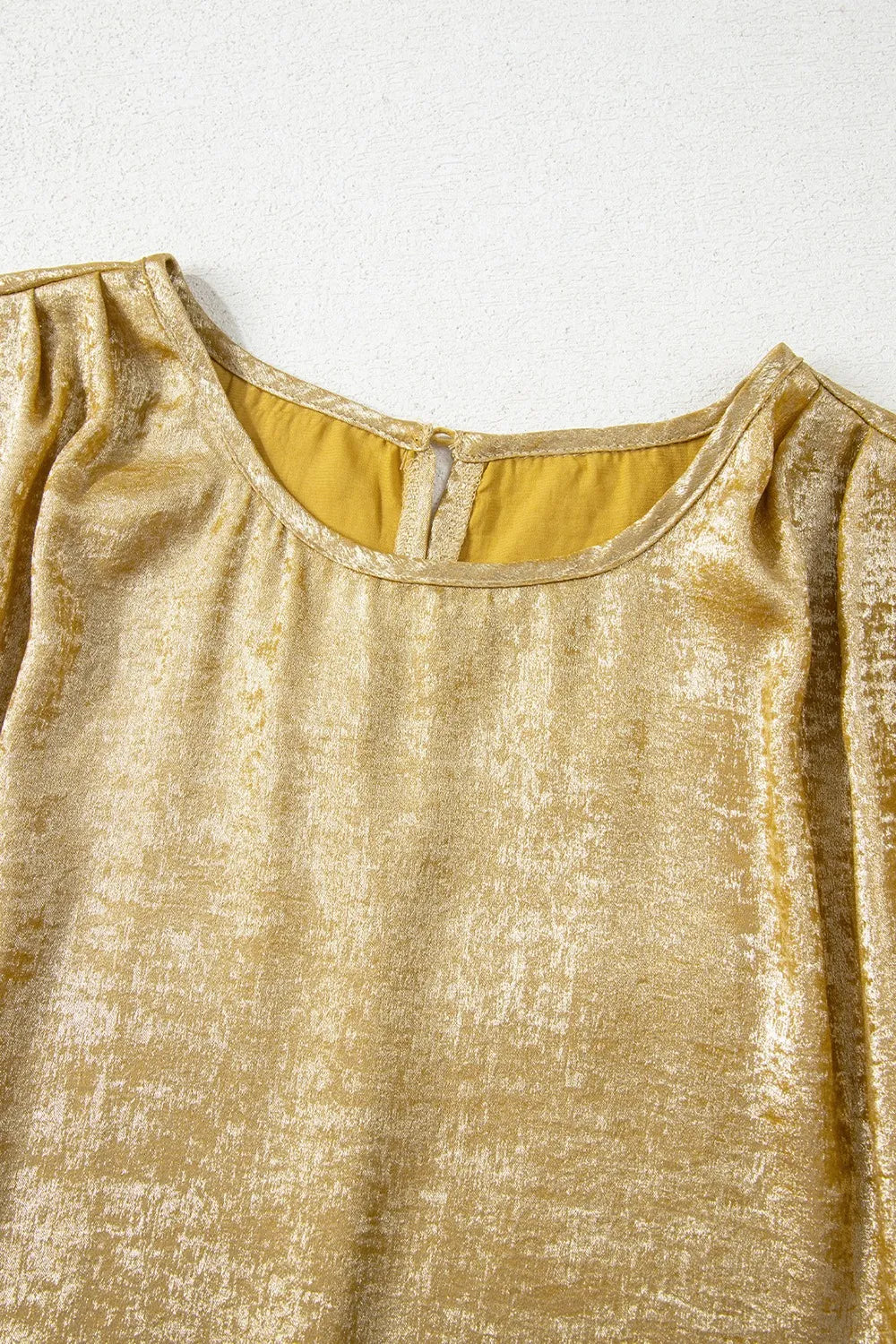 Metallic Gold Blouse - Short Sleeve