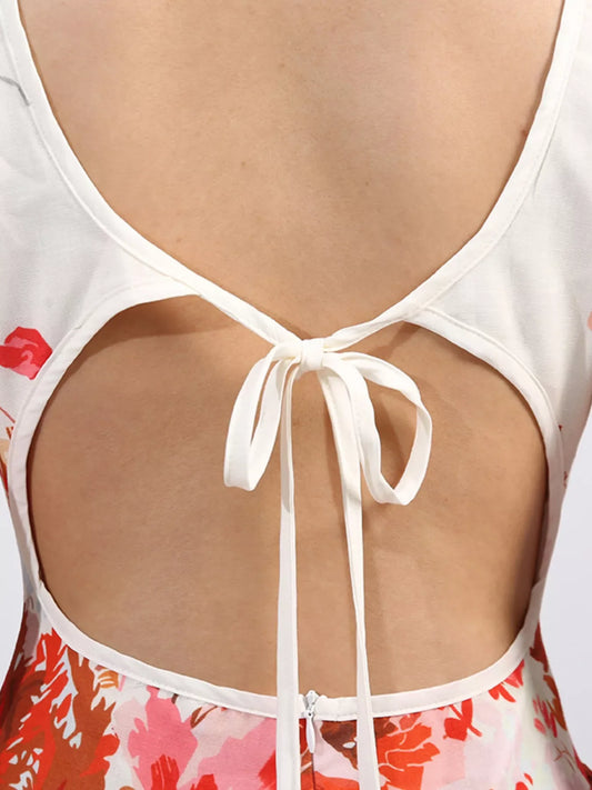 Floral Print Sleeveless A-Line Mini Dress – Summer Casual Sundress