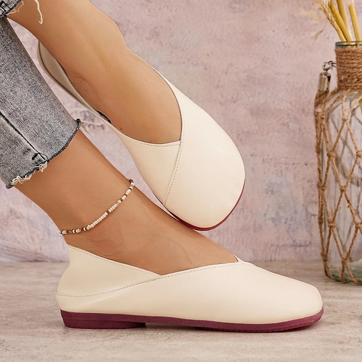 Women’s Round Toe Flats Slip-On Shoes – Comfortable Casual Ballet Loafers