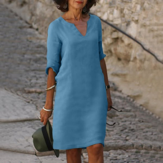 Eulalior | Fluid dress with timeless elegance Blue