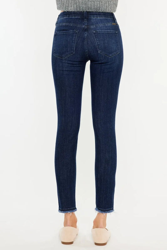 Dark Indigo High Rise Slim Ankle Jeans