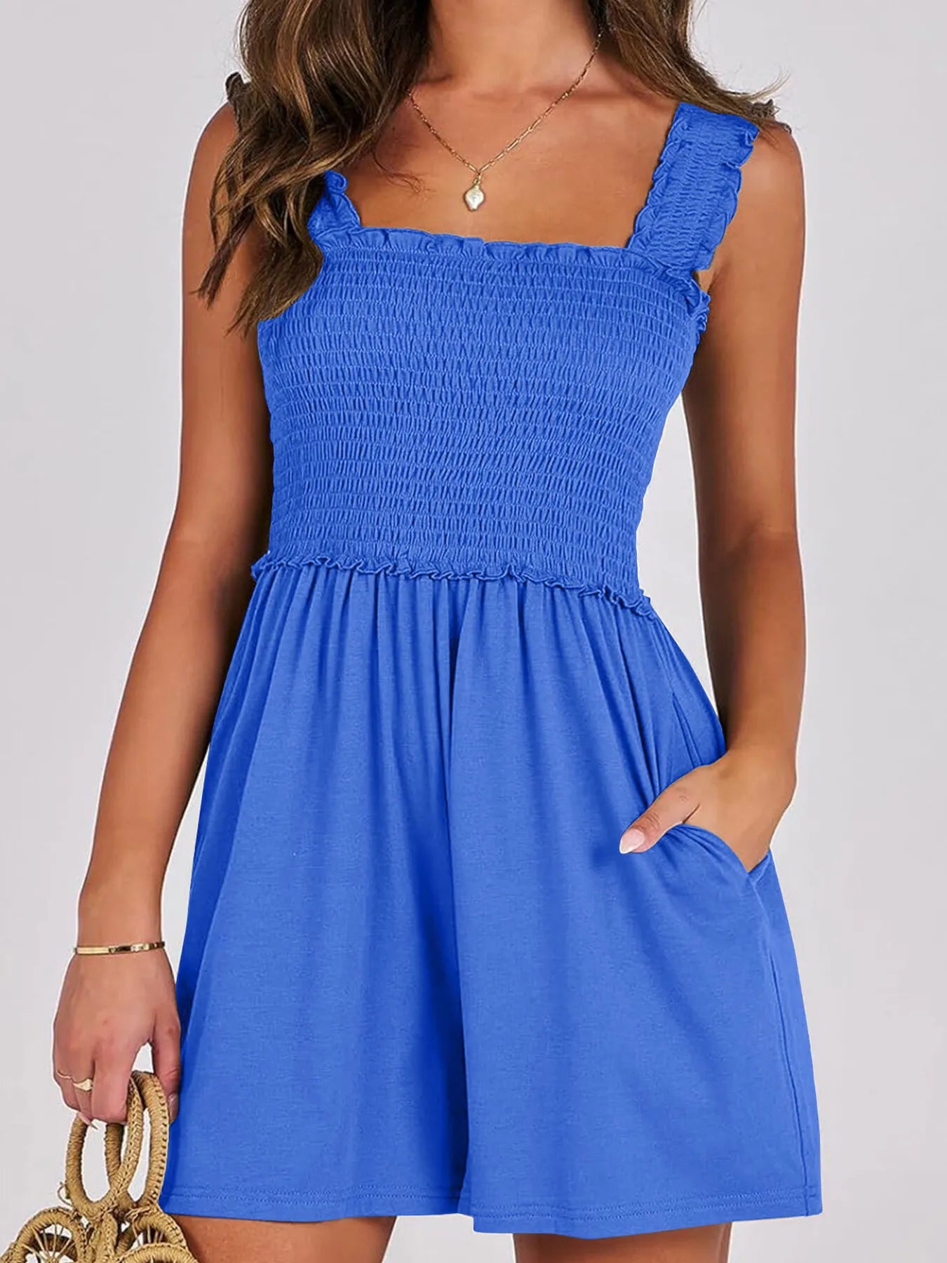 Smocked Summer Romper – Square Neck, Breezy Fit