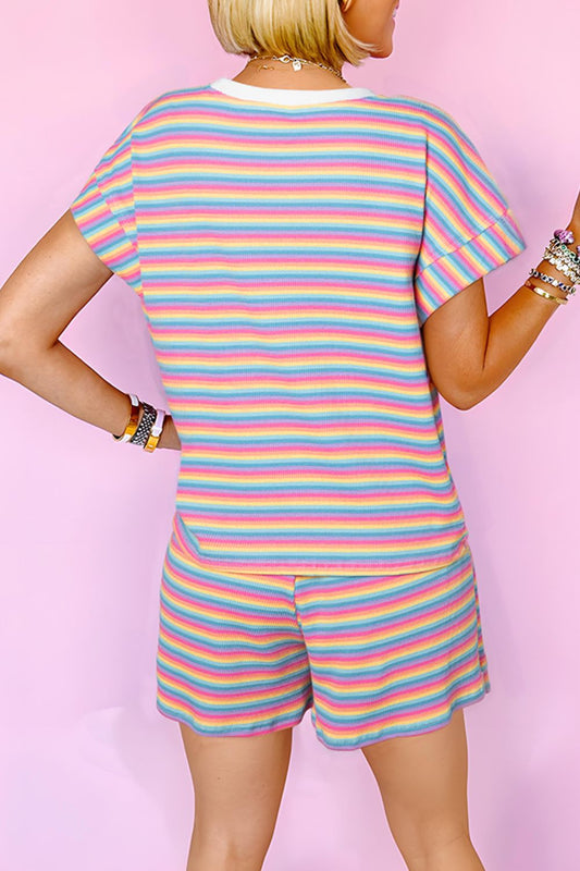 Striped Top and Shorts Set