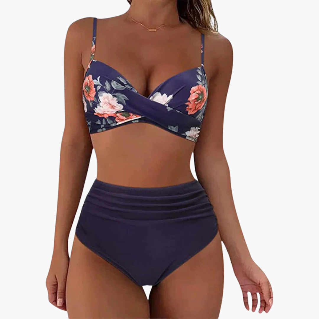 Bandeau Bikini Set - Women's Strapless Two-Piece Swimwear