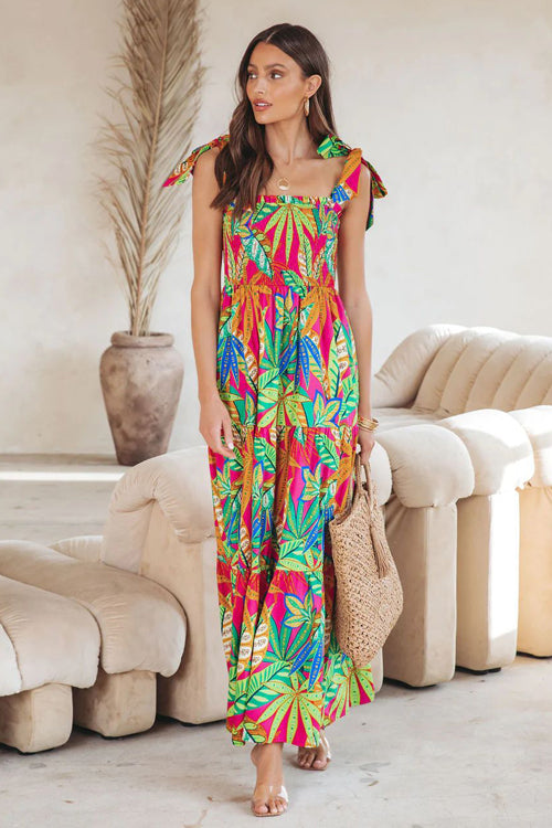Bloom With A View Print Sleeveless Maxi Dress - 2 Colors Green