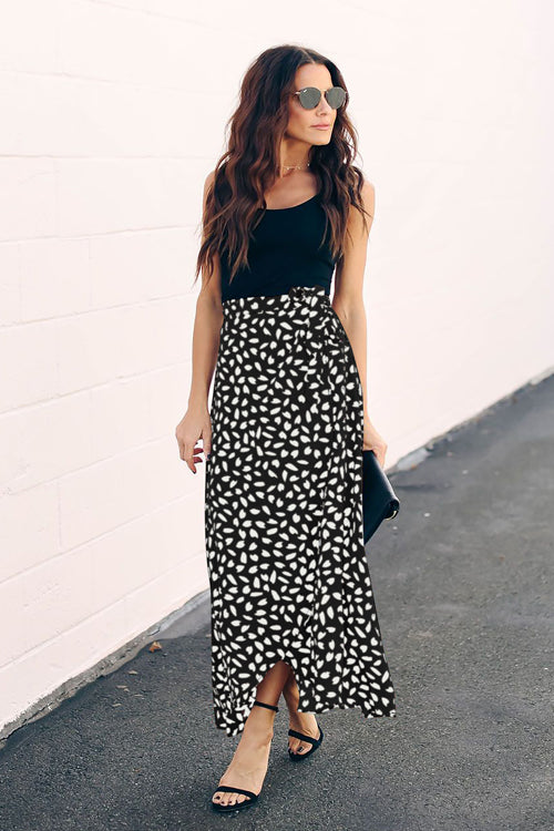 Modern Femme Printed Maxi Skirt - 3 Colors Black