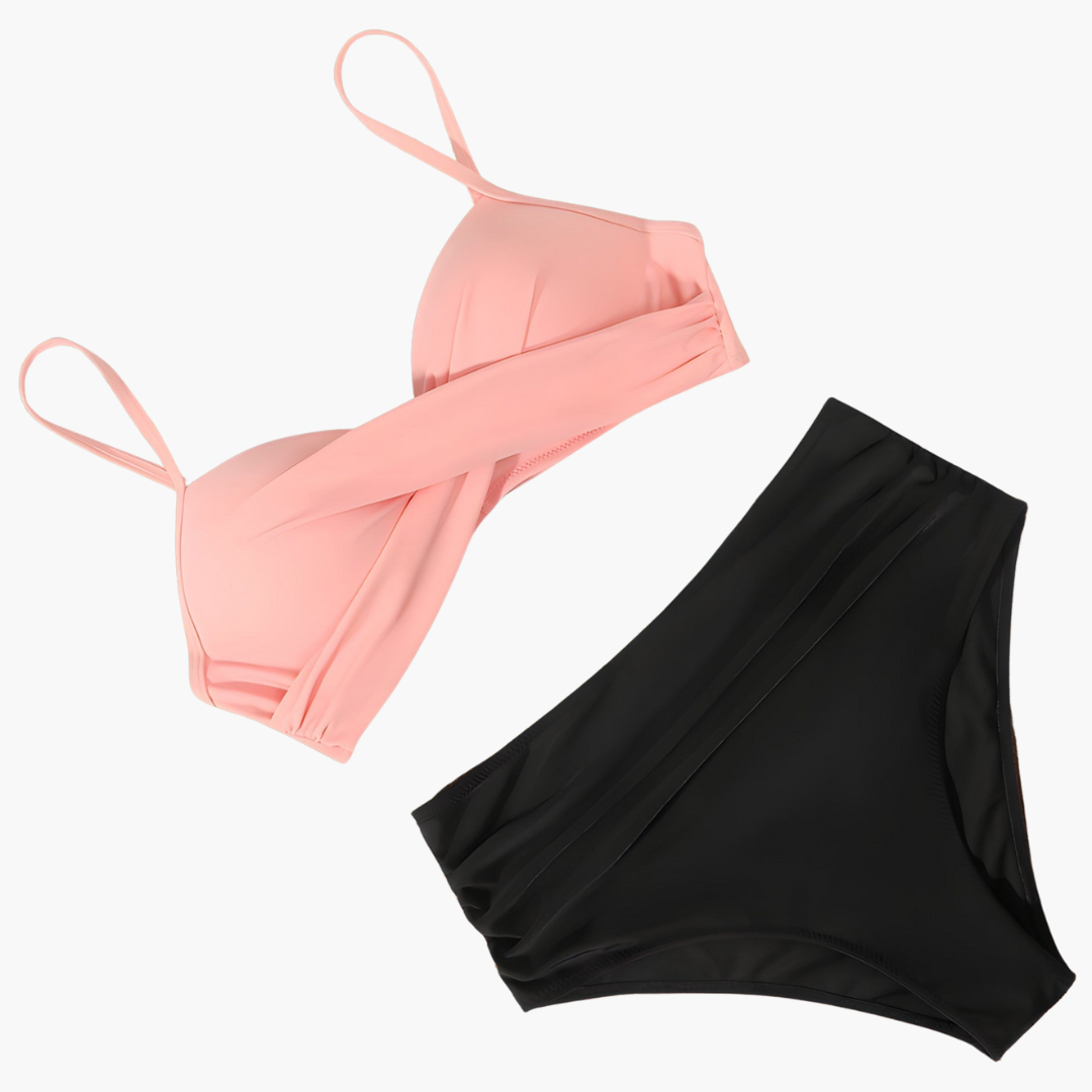 Bikini Set for Women with High - Waisted Bottoms and Triangle Top