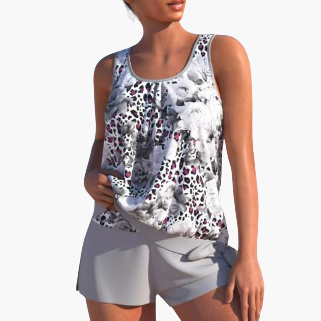 Floral Two-Piece Tankini Set for Women - Comfortable Summer