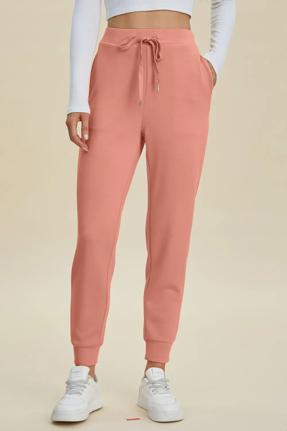 High Waist Air Scuba Joggers – Full Size Drawstring Lounge Pants for Women