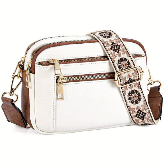 Oakley - Small Square PU Crossbody Bag Beige