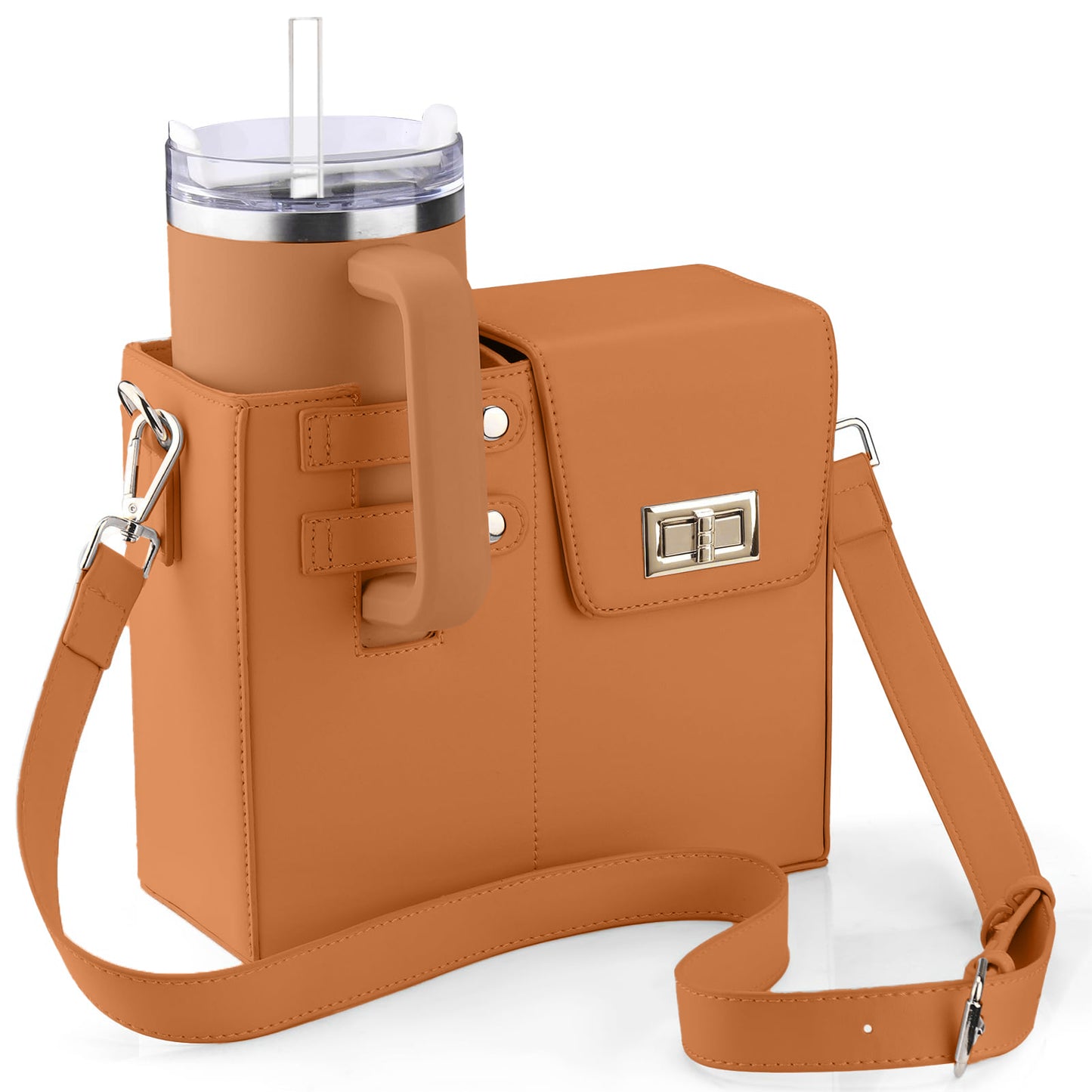 Crossbody Bag with Sports Water Bottle Holder for Women Purse
