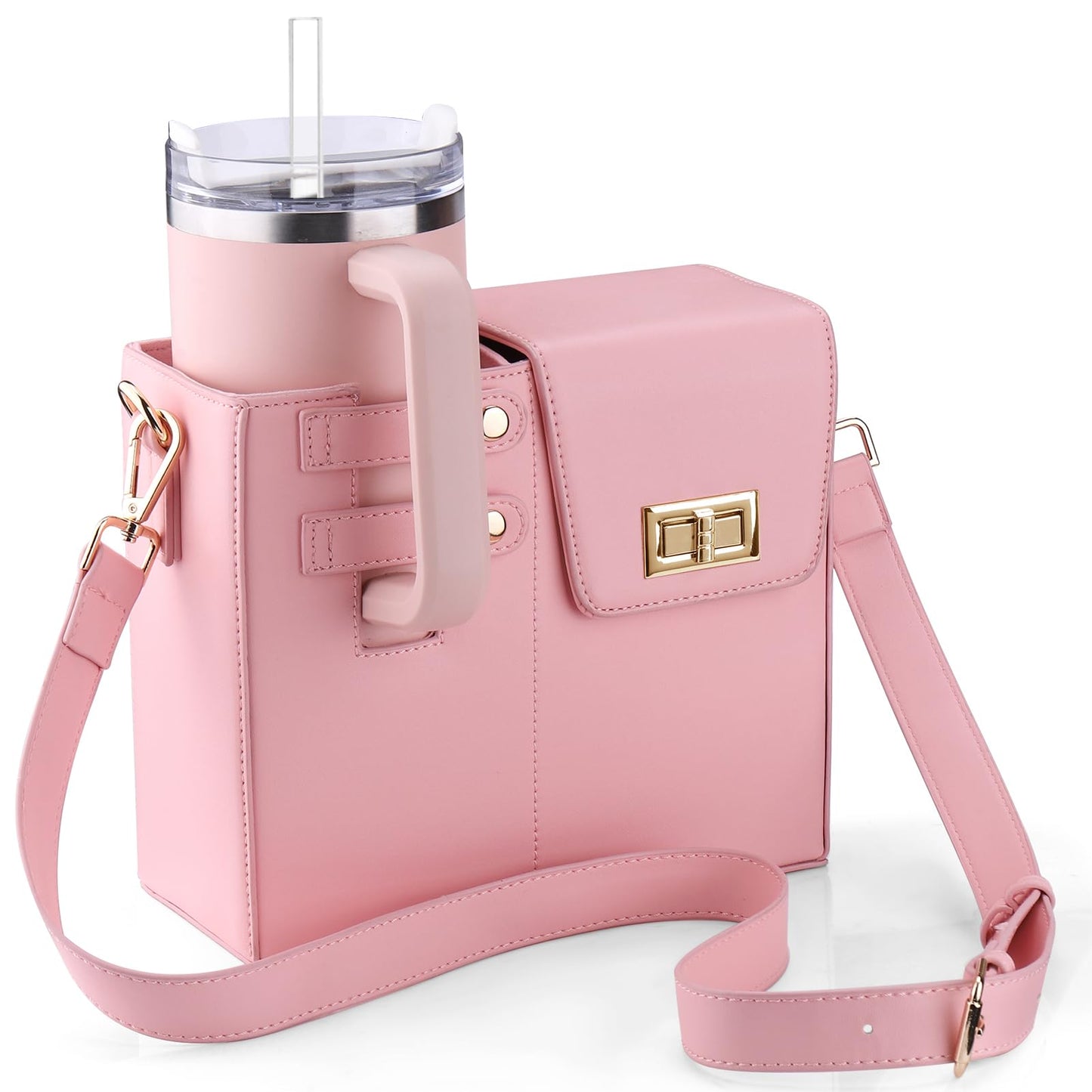 Crossbody Bag with Sports Water Bottle Holder for Women Purse