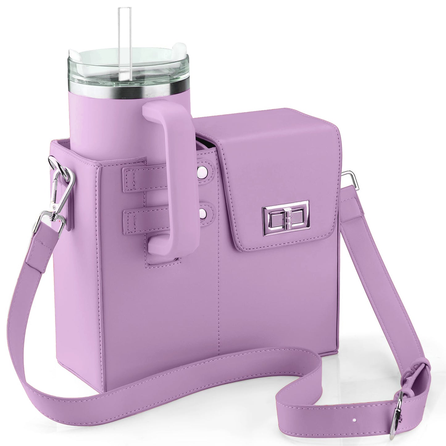 Crossbody Bag with Sports Water Bottle Holder for Women Purse